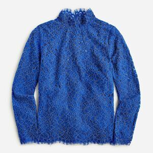 J Crew Scalloped Mockneck Lace Top NWT